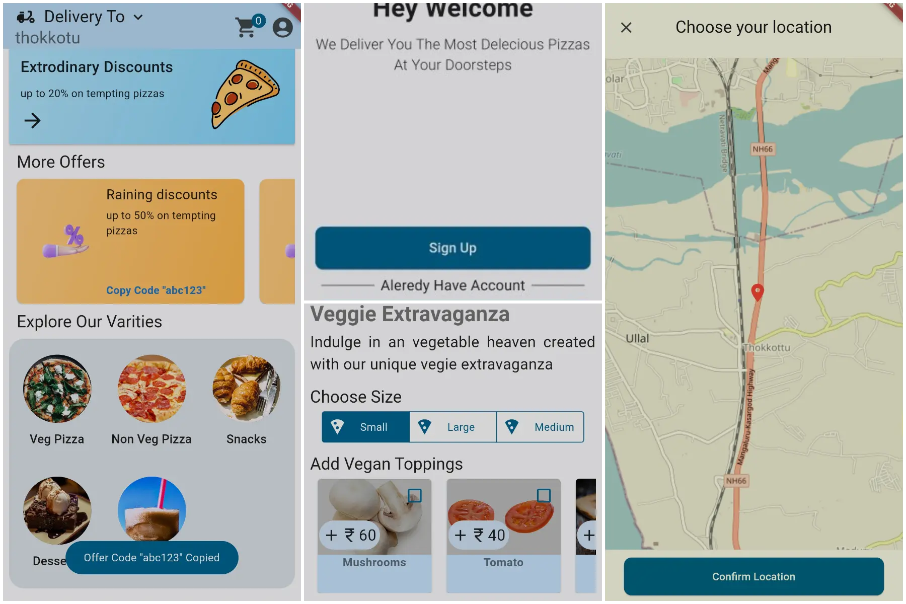 Pizza Ordering App Screenshot